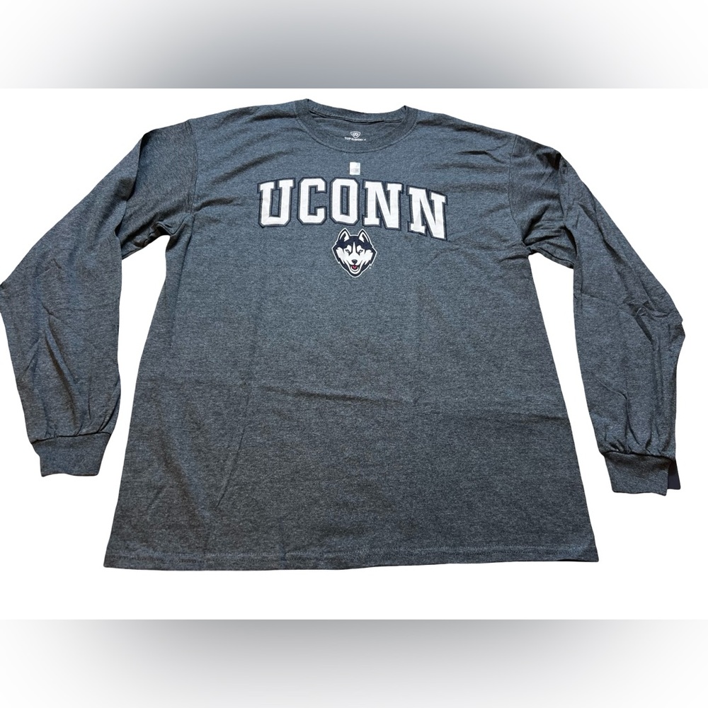 UConn Huskies Long‎ Sleeve Tee Gray Fanatics Men’s Size Large NCAA College Shirt